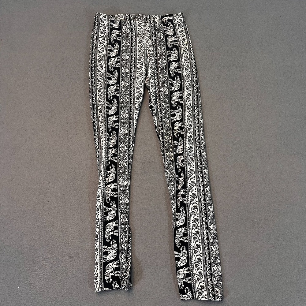 Sweet Womens‎ Medium Boho Tribal Flare Leggings Indian Elephant 23W 26.5L Y2k